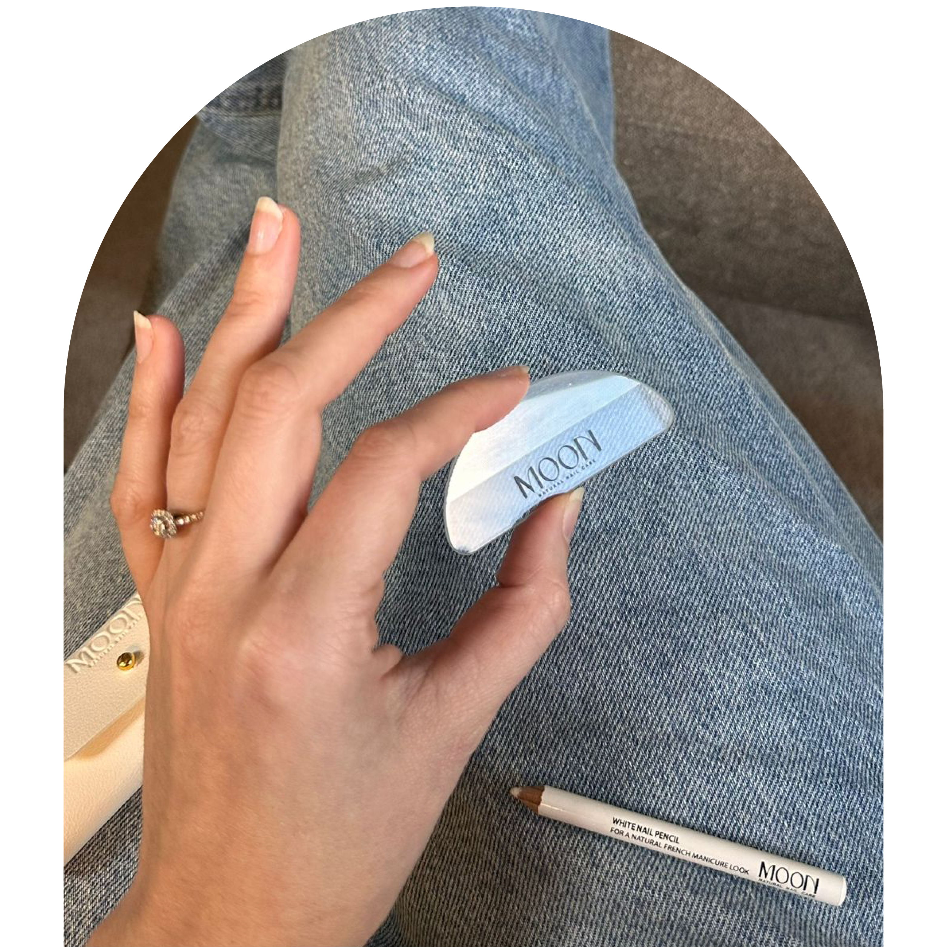 woman holding a nano-glass nail polisher for shiny nails